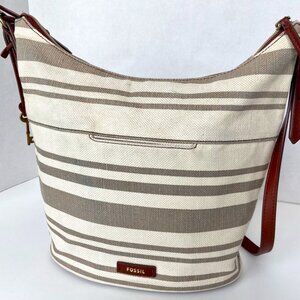 Fossil Canvas Crossbody Bucket bag